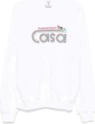 Casablanca Casa Katoen Sweater - Heren - Sweatshirts - Wit - M - Katoen - Hoodies & sweatvesten