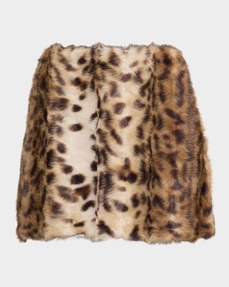 Aknvas Lis Faux Fur Mini Skirt