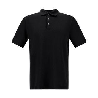 Herno Polo Shirts, male, Black, Size: XL Jersey Knit Effect Polo Shirt