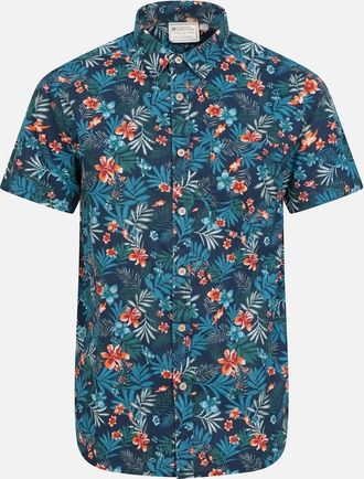 Mountain Warehouse Mens Mountain Warehouse Mens Tropical Floral Short-Sleeved Shirt - Navy - Size: 46/Regular