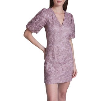 BCBGeneration Lace Puff Sleeve Minidress in Lilac at Nordstrom, Size 10
