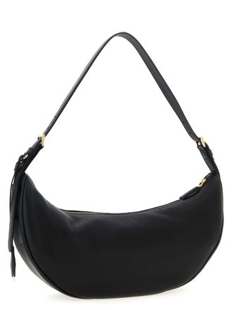 Prada Demi-Lune Leather Shoulder Bag - Black