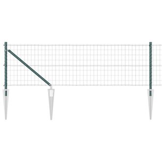 Berkfield Home Euro Fence with 13 Spike Posts 0.6x25 m Galvanised Steel Green