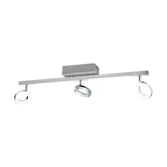 Loops Wall Spot Light Aluminium Chrome Shade Satined Plastic Bulb LED 3x3.2W 2x3.3W