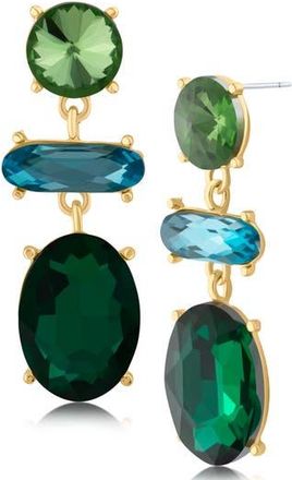Jardin Oval Crystal Drop Earrings in Blue/Green/Gold at Nordstrom Rack