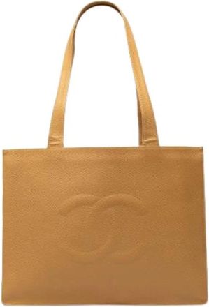 Chanel Pre-owned Tote Bag - Dames - Vintage Shopper - Beige - ONE Size - Leer - Vintage
