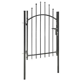 Berkfield Home Garden Gate Steel 1x1.75 m Black