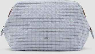 Mango Necessaire quadri cotone blu - Donna - Taglia unica - MANGO