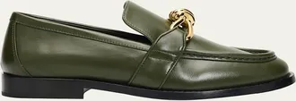 Bottega Veneta Astaire Metal-Knot Leather Loafers