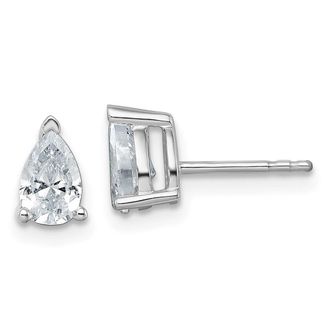 Diamond2Deal 14k Gold 1 ct Pear Lab Grown Diamond Stud Earrings VS Clarity, G-H Color