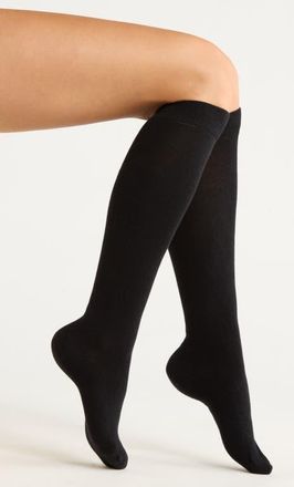 Nordstrom Knee High Merino Wool Blend Socks in Black at Nordstrom, Size 9