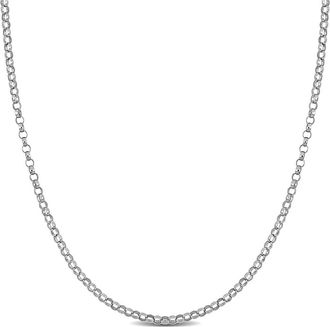 Delmar Rolo Link Chain Necklace, 1.50mm in White Gold at Nordstrom Rack