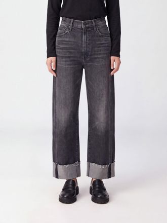 Mother The Half Pipe High-Waisted Black Cotton Denim Baggy Jeans