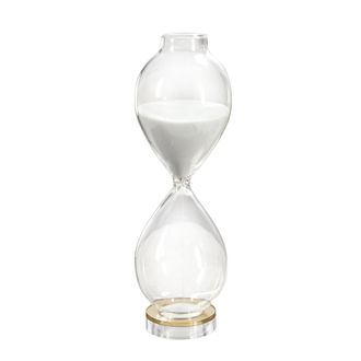 Iplex Klepsidra with gold ring and hourglass h.16 transparent/white