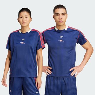 adidas Originals Unisex Arsenal Terrace Icons Jersey (Gender Neutral) - Blue Recycled Material - Size Large