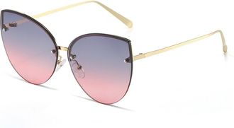 Generic Metal Womens Vacation Sunglasses Outdoor Commuter Mens Driving Sun Glasses(Pink)