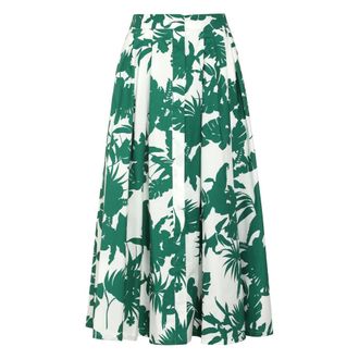 Max Mara Rokken, Dames, Groen, M, Katoen, Idoneo katoenen rok met print