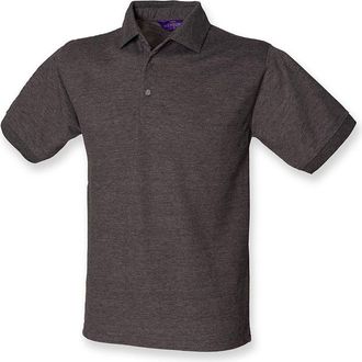Henbury Heavy Pique Polo Shirt : Color - Charcoal : Size - XL