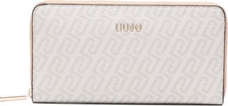 Liu Jo large monogram zip wallet - women - Polyester/Polyester/Polyurethane Resin - One Size - Neutrals