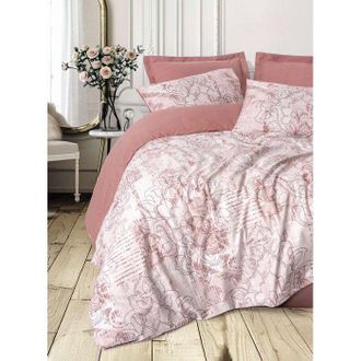 OEM Juego De Cama - 1 Funda N&oacute;rdica 240 X 220 Cm + 2 Fundas De Almohada 60 X 60 Cm - 100% Algod&oacute;n Reforzado - Rosa Empolvado