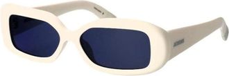 Jacquemus Sunglasses Rectangle Full Rim, White Frame And Blue Lens Jac/11C2