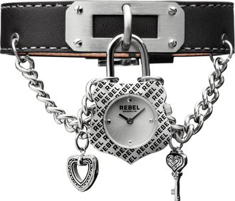 Rebel Rockers Seagate Silver Dial Leather Watch