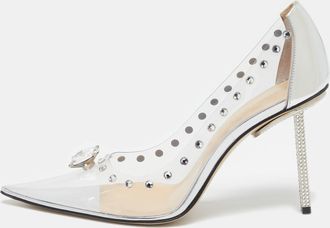 Mach & Mach Transparent Pvc And Leather Diamond Dreams Pumps