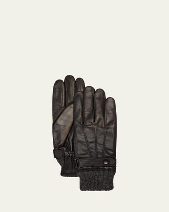Agnelle Mens Darius Cashmere-Lined Leather Gloves