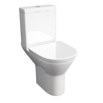Clifton Premium CORNER OPEN BACK SQUARE Rimless Pan Toilet Set in White
