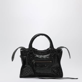 Balenciaga Le City Nano leather handbag in military green