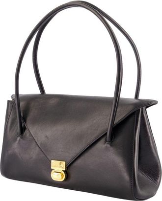Marni Womens East West Shoulder Bag - Marni Leather Black Calfskin Shoulder-Hobo-Bags