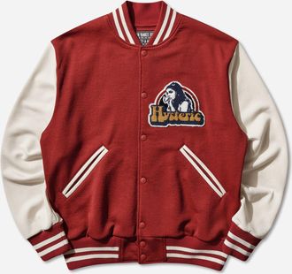 Hysteric Glamour Men s Smoking Girl Patch Stadium Jacket Red