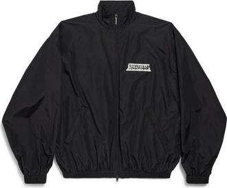 Balenciaga Masking Tape Tracksuit Jacket Medium Fit - Heren - Zomerjassen - Zwart - S - Katoen - Jassen
