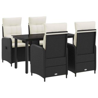 vidaXL Juego De Mesa Y Sof&aacute; Con Coj&iacute;n 5 Pcs Negro Y Crema Vidaxl