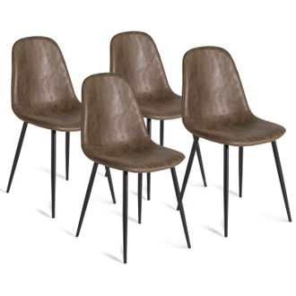 IDMarket Set Di 4 Sedie Da Pranzo Vintage Marroni Dali