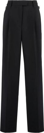 PT01 Rechtgesneden- getailleerde broek - Dames - Straight fit broeken - Zwart - L - Leer - Broeken