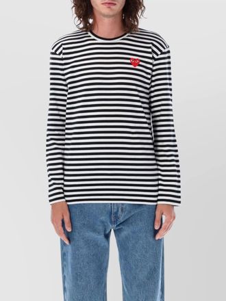 Comme Des Gar&ccedil;ons striped heart long sleeve top