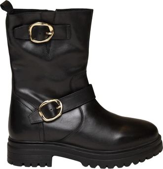 Gioseppo 80009 Biker Leren Laarzen - Dames - Enkellaarsjes - Zwart - 38 EU - Leer - Schoenen