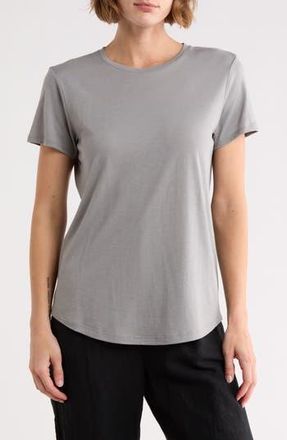 Vince Crewneck Shirt Tail T-Shirt in Sea Stone at Nordstrom Rack, Size X-Large