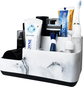 OEM Portaspazzolino, Organizer Da Bagno Rimovibile, Contenitore Multifunzionale A 5 Scomparti Per Trucco, Cancelleria, Matite, Dentifricio, Spazzolini Da 