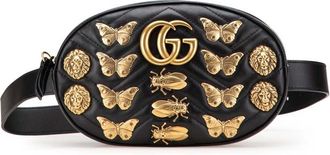 Gucci Pre-owned Gucci GG Marmont Matelasse Leather Animalier Belt Bag Ladies 491294 498879