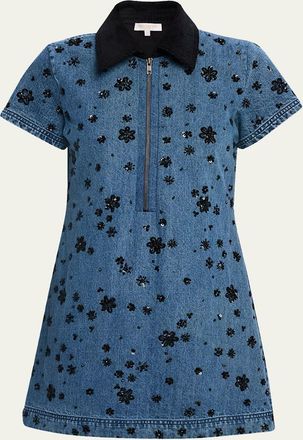 Ramy Brook Rita Embellished Denim Mini Dress