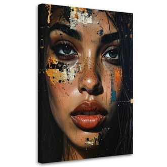 Feeby Impresi&oacute;n De Imagen, Retrato De Una Mujer Abstracci&oacute;n Moderna Con Manchas De Pintura Coloridas, 80x120