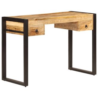 vidaXL Mesa De Escritorio 2 Cajones Madera Maciza Mango 110x50x77 Cm Vidaxl