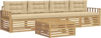 vidaXL Conjunto De Sof&aacute;s De Exterior 5 Uds. Y Beige Vidaxl