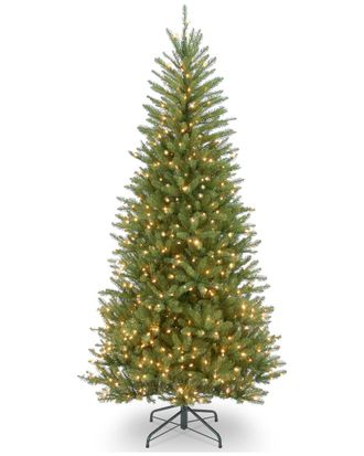 National Tree Company 7.5Ft Dunhill Slim Fir Hinged Tree With 600 Clear Lights