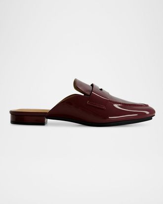 Bernardo Patent Leather Penny Loafer Mules