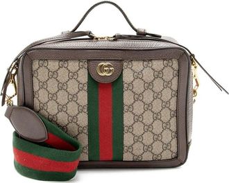 Gucci Beige Gg Supreme Canvas Ophidia Small Top Handle (Authentic Pre-Loved)