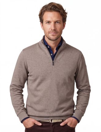 Baileys half zip beige normale fit gem&ecirc;leerd