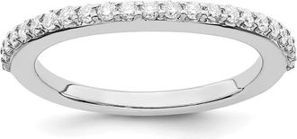 Diamond2Deal 14k White Gold Lab Grown Diamond Wedding Band Ring 0.33Ct Clarity- VS Color- D-E